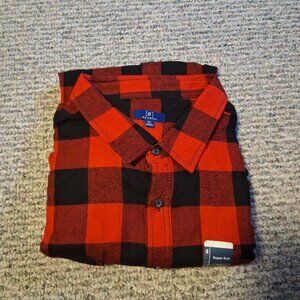 NEW Men's flannel shirt red and black checked 3XL